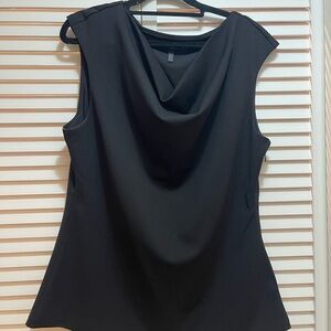 White House Black Market Draped Black Blouse